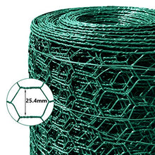 Load image into Gallery viewer, Amagabeli 0.75M x 25M Grillage à Poule Cloture25.4mm Grillage Poulailler Jardin RAL6005 PVC Maille Fine Hexagonal Bordures Jardin Grillage Triple Torsion Voliere HC05
